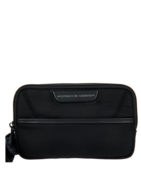 Pochette de voyage Porsche Design Roadster Nylon Evo Noir, détail des finitions et du logo