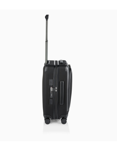 Profil de la valise Porsche Design Roadster Nylon 55 cm Noir avec poignée télescopique déployée