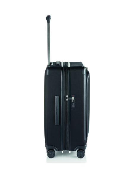 Profil de la valise Porsche Design Roadster Nylon 68 cm Noir avec poignée télescopique déployée
