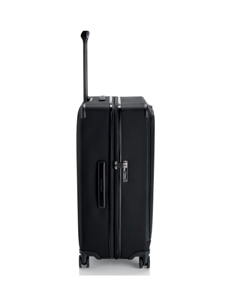 Profil de la valise Porsche Design Roadster Nylon 77 cm Noir avec poignée télescopique déployée