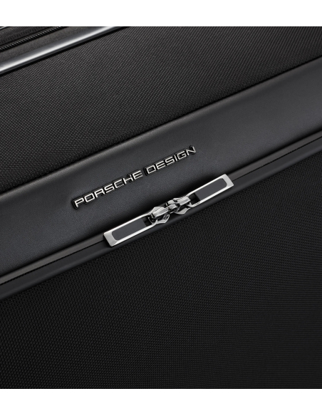 Fermeture zippée et logo de la valise Porsche Design Roadster Nylon 77 cm Noir