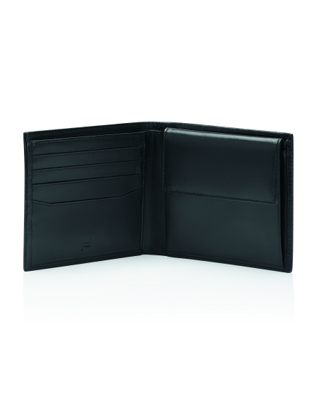 Intérieur du portefeuille, emplacements pour cartes à gauche et porte-monnaie à droite — Porsche Design Classic Noir