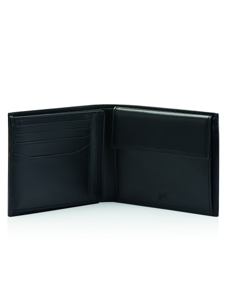 Portefeuille ouvert avec porte-monnaie et rangements pour cartes — Porsche Design Classic Noir