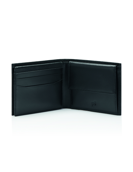 Intérieur ouvert, cartes et rabat du porte-monnaie — Porsche Design Classic Noir