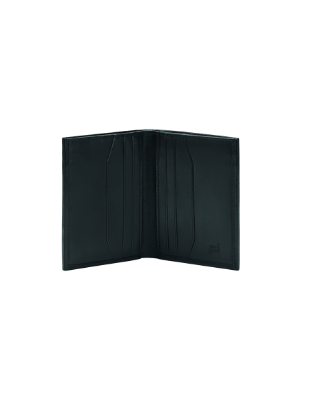 Petit portefeuille ouvert avec les six emplacements pour cartes — Porsche Design Classic Noir