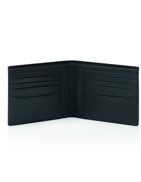 Intérieur du portefeuille ouvert avec les deux séries d’emplacements pour cartes — Porsche Design Business Noir