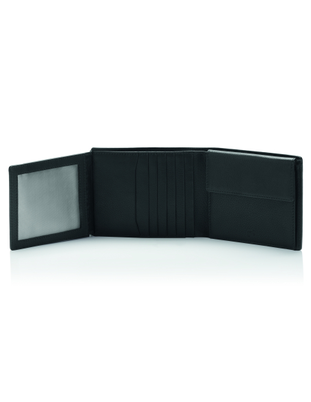 Portefeuille déployé avec fenêtre en filet, cartes et porte-monnaie — Porsche Design Business Noir