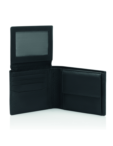 Portefeuille avec volet relevé et fenêtre en filet visible — Porsche Design Business Noir