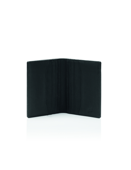 Petit portefeuille ouvert avec ses fentes pour six cartes — Porsche Design Business Noir
