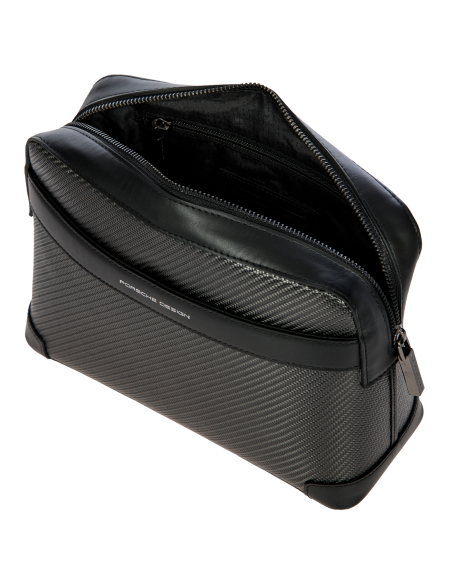 Trousse de toilette Porsche Design Carbon Noir, intérieur ouvert
