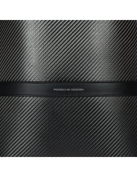 Sac à dos Porsche Design Carbon Noir, détail du tissage et du logo