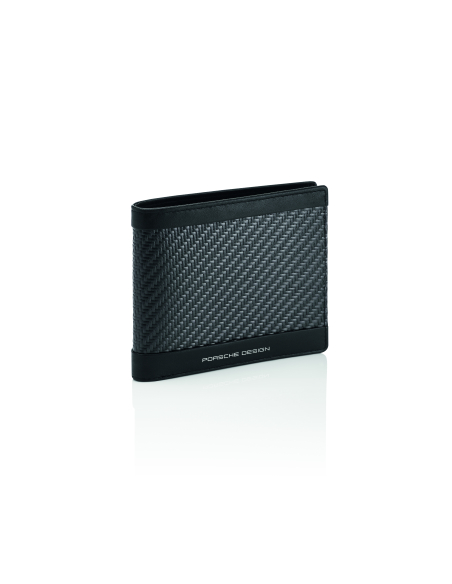 Portefeuille Porsche Design Carbon Noir, vue de trois quarts