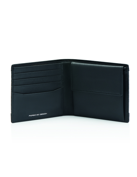 Portefeuille Porsche Design Carbon Noir, intérieur avec poche monnaie