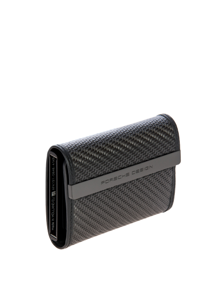 Porte-cartes Secrid Porsche Design Carbon Noir, vue de trois quarts avant