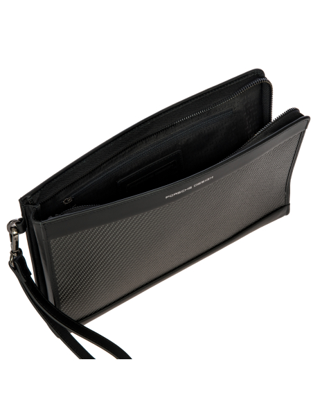 Pochette à dragonne Porsche Design Carbon Noir, compartiment ouvert