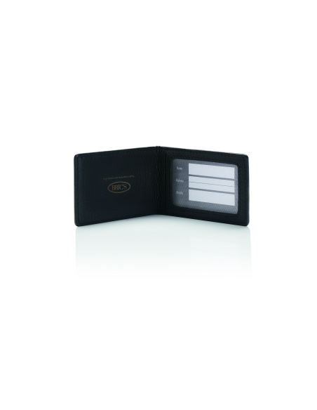 Porte-adresse en cuir Porsche Design Business Noir, volet ouvert et emplacement pour coordonnées