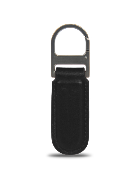 Porte-clés Porsche Design Oval Noir, dos et mousqueton