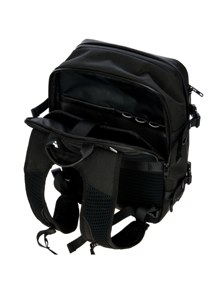 Sac à dos extensible Porsche Design Urban Eco Noir, vue du dessus et rangements ouverts