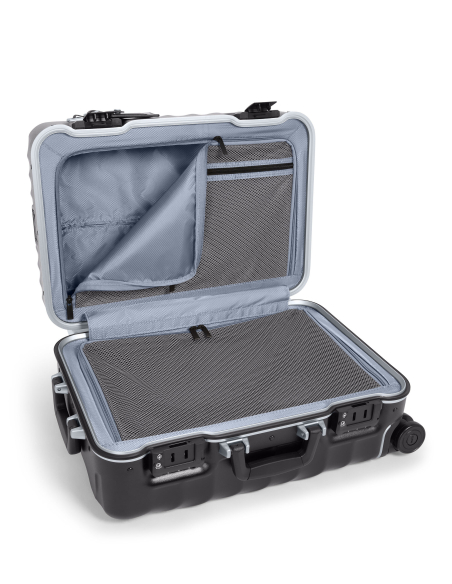 Valise cabine 55 cm TUMI 19 Degree Frame Black Texture, poche supérieure ouverte, séparation inférieure fermée