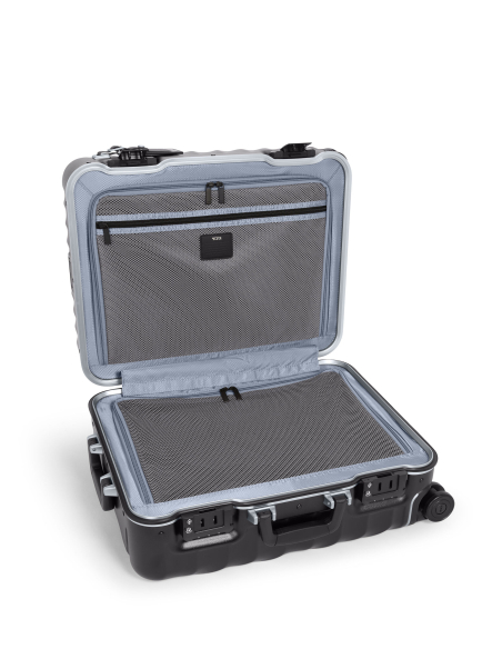 Valise cabine large 55 cm TUMI 19 Degree Frame Black Texture, intérieur avec séparations zippées fermées