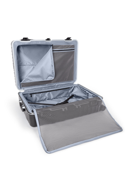 Valise soute 76 cm TUMI 19 Degree Frame Black Texture, intérieur ouvert, poche supérieure et sangles visibles