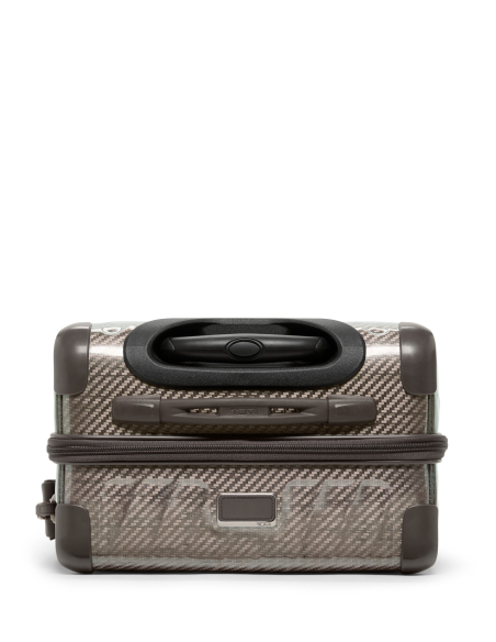 Valise cabine 55 cm TUMI 19 Degree Lite Titanium, vue de dessus avec poignée de portage et fermeture zippée