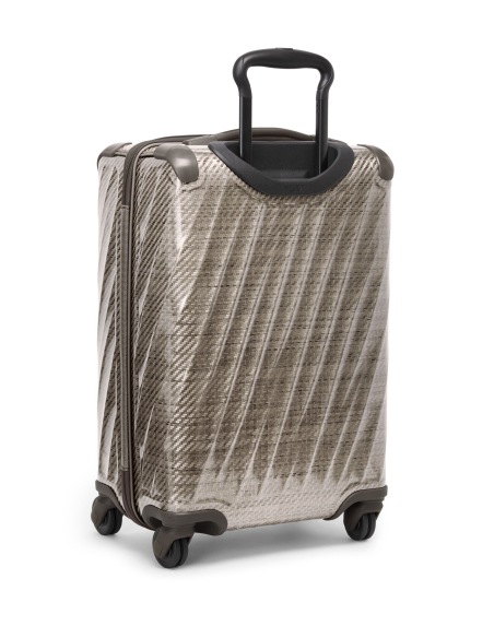 Valise cabine 55 cm TUMI 19 Degree Lite Titanium, dos de trois quarts, poignée télescopique sortie