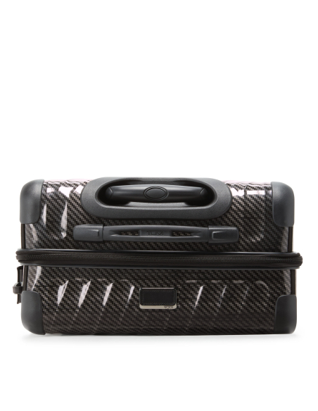 Valise cabine large 55 cm TUMI 19 Degree Lite Black/Graphite, vue de dessus avec poignée de portage et fermeture zippée