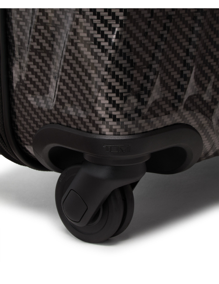 Valise cabine large 55 cm TUMI 19 Degree Lite Black/Graphite, gros plan sur une double roue et son logement