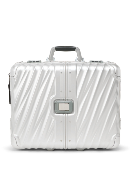 Coffret de bar en aluminium TUMI 19 Degree Aluminium Silver, coffret fermé, vue de face