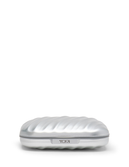 Miroir compact lumineux TUMI 19 Degree Aluminium Silver, vue de profil du miroir fermé