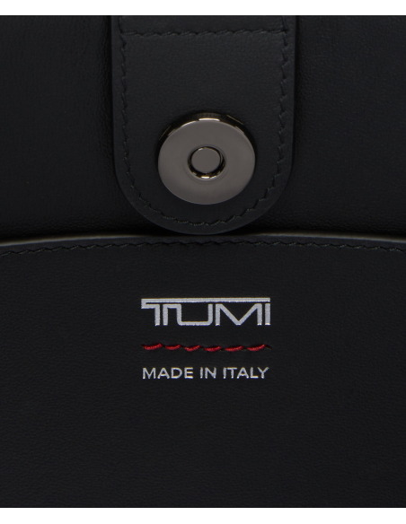 Sac cabas en cuir TUMI Adatto Black, fermeture magnétique et marquage Made in Italy