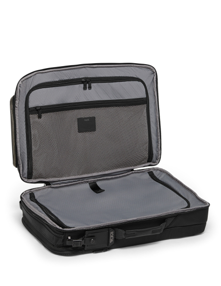 Sac à dos TUMI Alpha Bravo Detrick Black, ouverture à plat de type valise et panneaux en maille