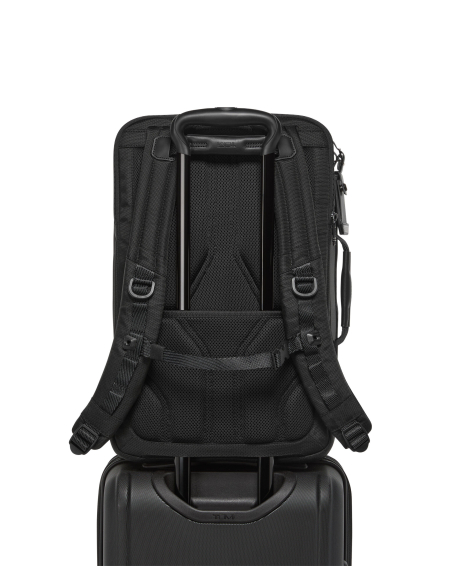Sac à dos TUMI Alpha Bravo Detrick Black, passant Add-a-Bag sur une valise