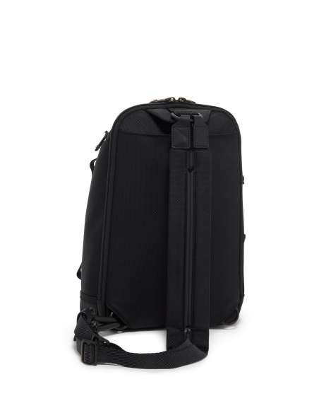 Sac convertible TUMI Alpha Bravo Knight Black, vue arrière avec bretelles réunies en monobretelle