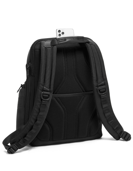 Sac à dos en nylon TUMI Alpha Bravo Navigation Black, vue arrière avec poche téléphone