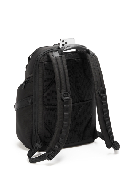 Sac à dos en nylon TUMI Alpha Bravo Search Black, vue arrière avec poche téléphone