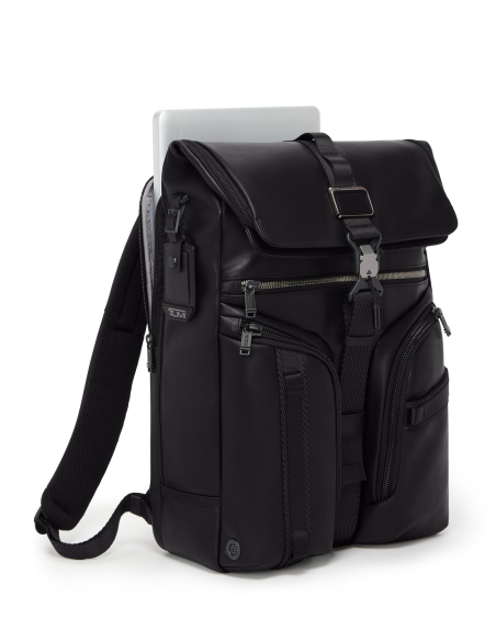 Sac à dos en cuir TUMI Alpha Bravo Surveillance Black, ordinateur dans le compartiment arrière