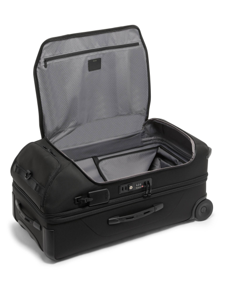 Sac de voyage extensible 2 roues 71cm TUMI Alpha Bravo Black, compartiment principal ouvert avec sangles