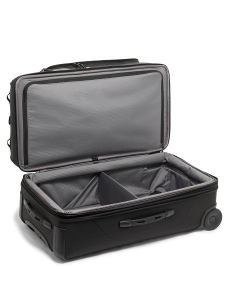 Sac de voyage extensible 2 roues 71cm TUMI Alpha Bravo Black, compartiment ouvert et sangles intérieures