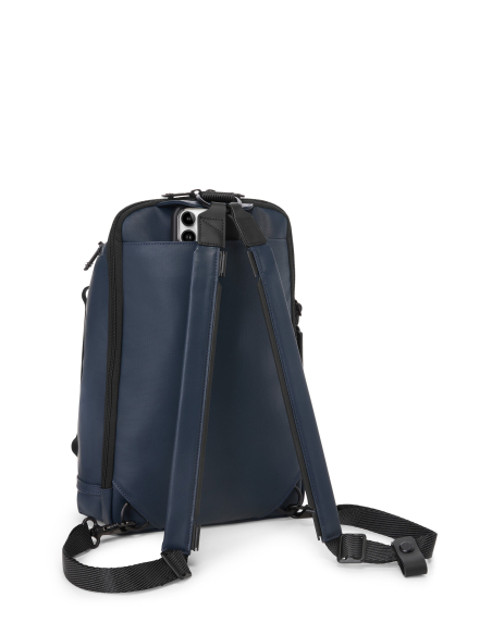 Sac convertible toile enduite TUMI Alpha Bravo Knight Navy Coated Canvas, vue arrière, bretelles séparées