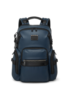Sac à dos extensible toile enduite TUMI Alpha Bravo Navigation Navy Coated Canvas, référence 156502-A758