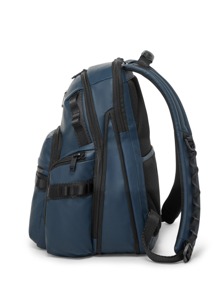 Sac à dos extensible toile enduite TUMI Alpha Bravo Navigation Navy Coated Canvas, vue de profil