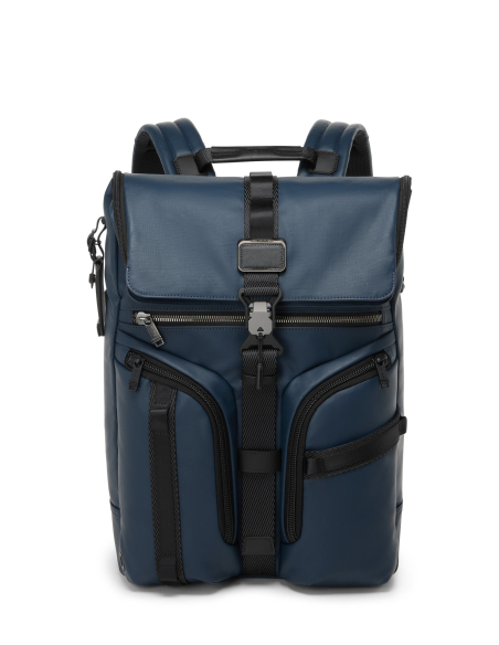 Sac à dos toile enduite TUMI Alpha Bravo Surveillance Navy Coated Canvas, référence 156489-A758