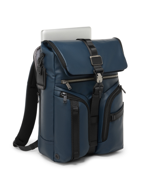 Sac à dos toile enduite TUMI Alpha Bravo Surveillance Navy Coated Canvas, ordinateur dans le rangement arrière