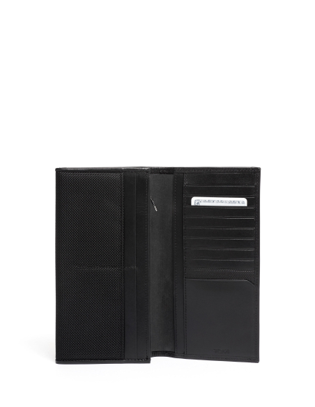 Portefeuille vertical TUMI Alpha Breast Pocket Black, portefeuille ouvert avec rangements pour cartes