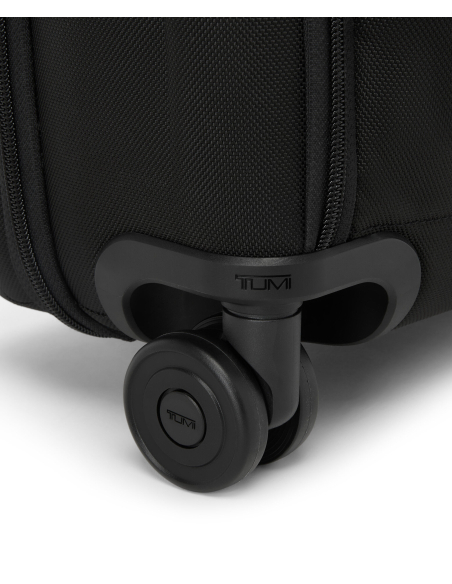 Valise compacte 4 roues 40cm TUMI Alpha Black, détail des doubles roues