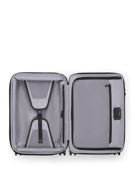 Valise cabine extensible Business 55cm TUMI Alpha Black, compartiments intérieurs ouverts