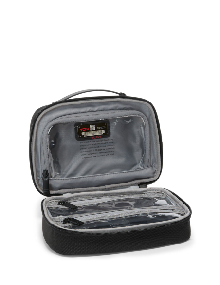 Trousse de toilette TUMI Alpha Split Black, trousse ouverte avec poches transparentes