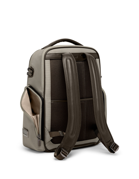 Sac à dos Large Barker TUMI Arrivé Taupe, vue arrière et bretelles